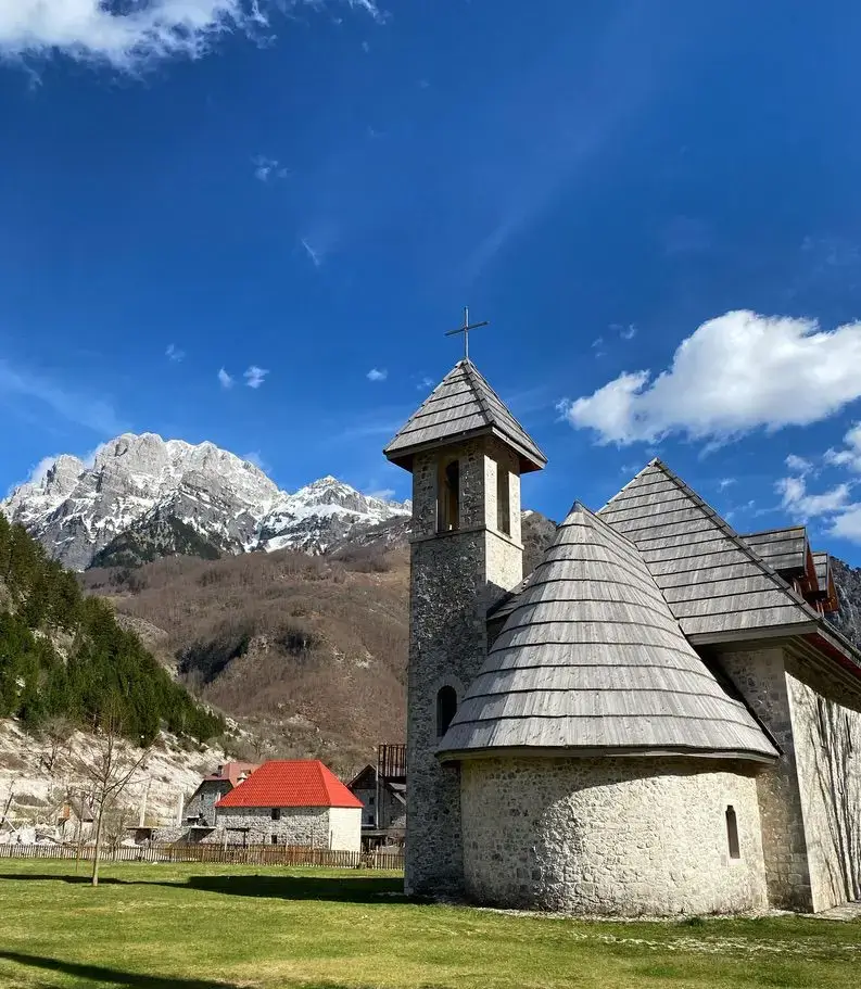 The view of the Albanian Alps I mentioned, but without my kids.